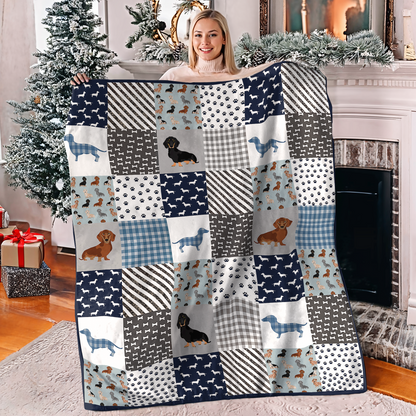 Pajabear Fleece Blanket Dachshund Delight
