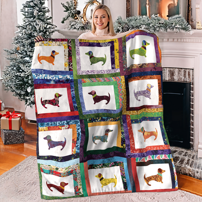 Pajabear Fleece Blanket Dachshund Friends