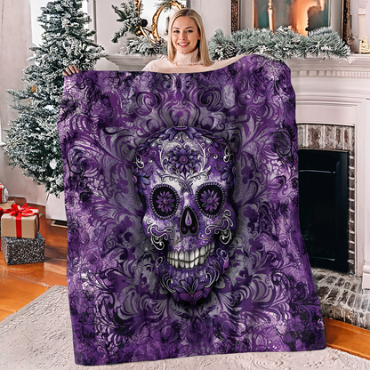 Pajabear Fleece Blanket Gorgeous Mandala Skull