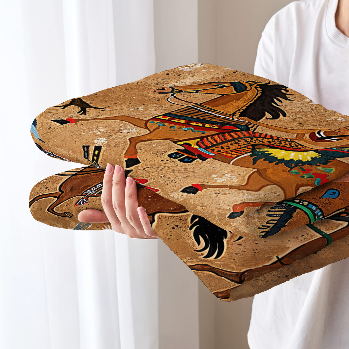 Pajabear Fleece Blanket Strength Native Horses