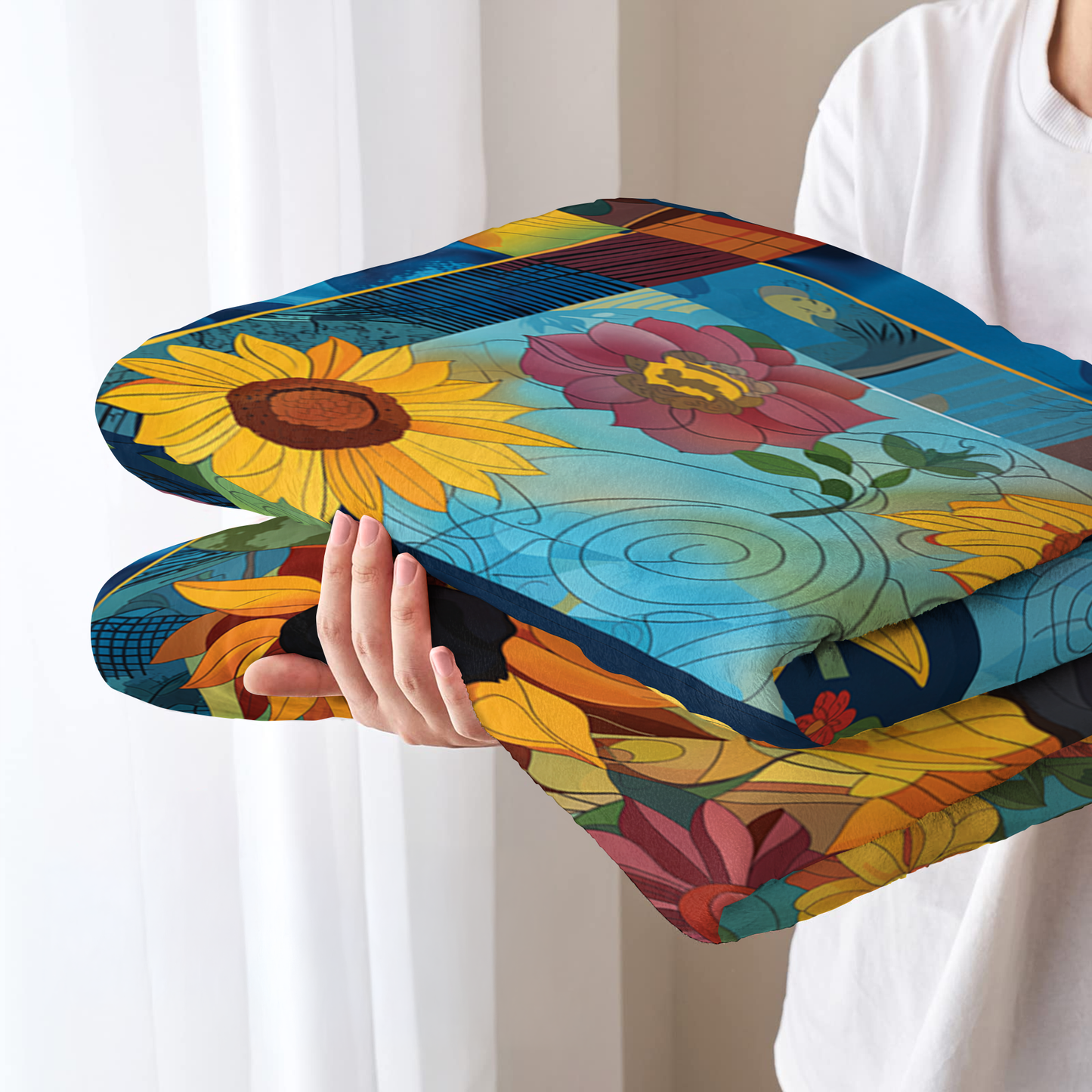 Pajabear Fleece Blanket Sunflower Cross