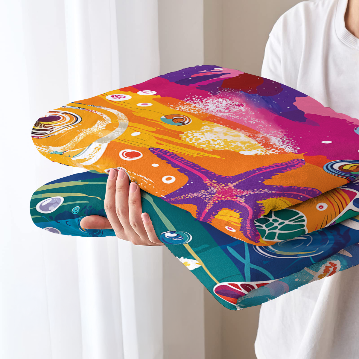 Pajabear Fleece Blanket Turtle Rainbow