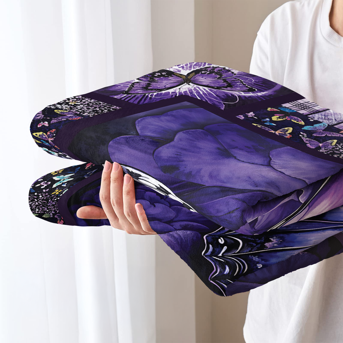 Pajabear Fleece Blanket Butterfly Bliss Purple