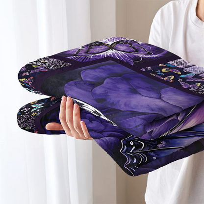Pajabear Fleece Blanket Butterfly Bliss Purple