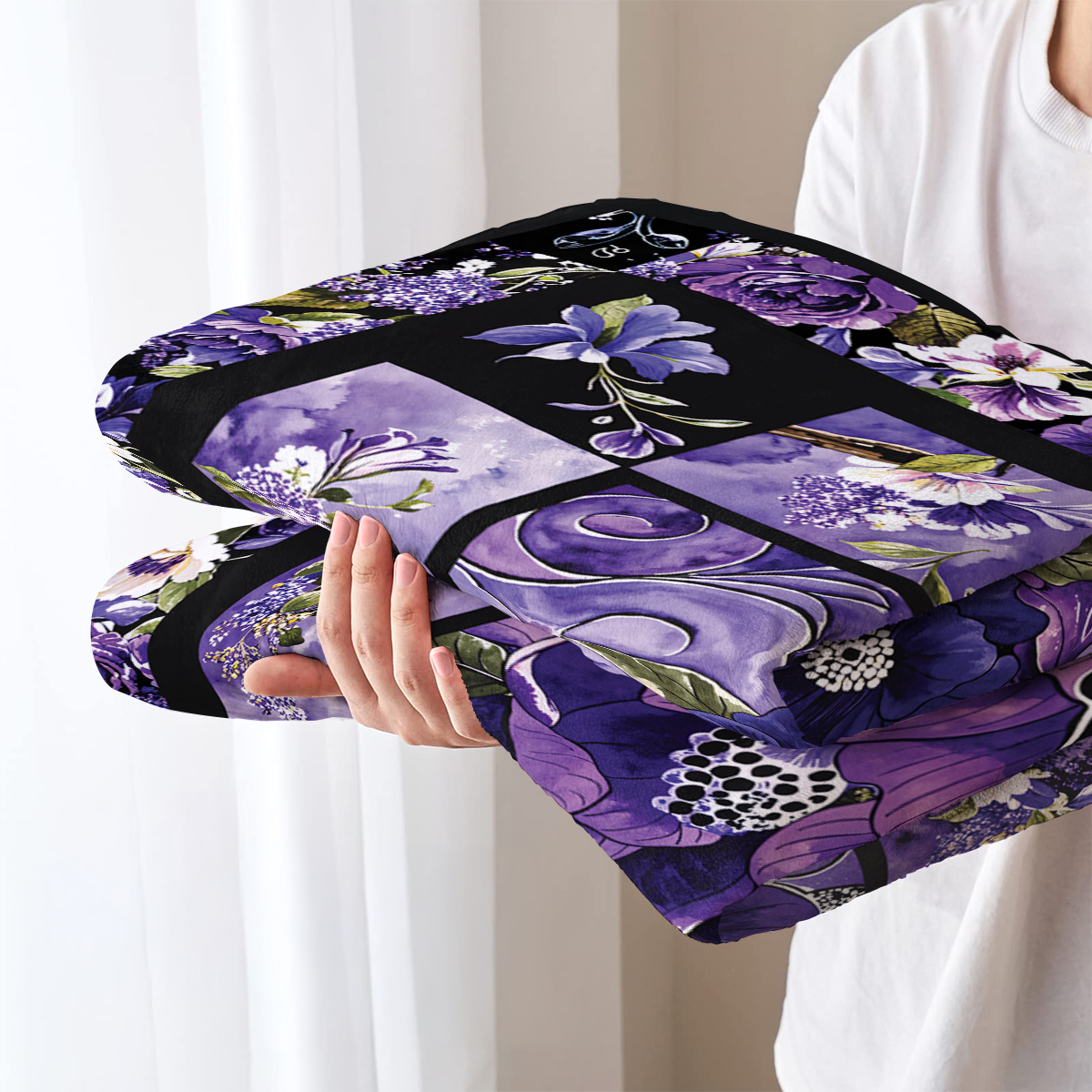 Pajabear Fleece Blanket Gorgeous Purple Butterfly Flowers