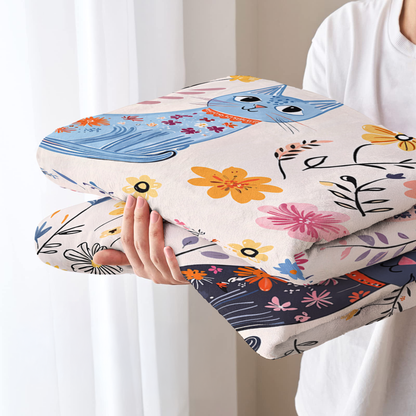 Pajabear Fleece Blanket Catty Blooms