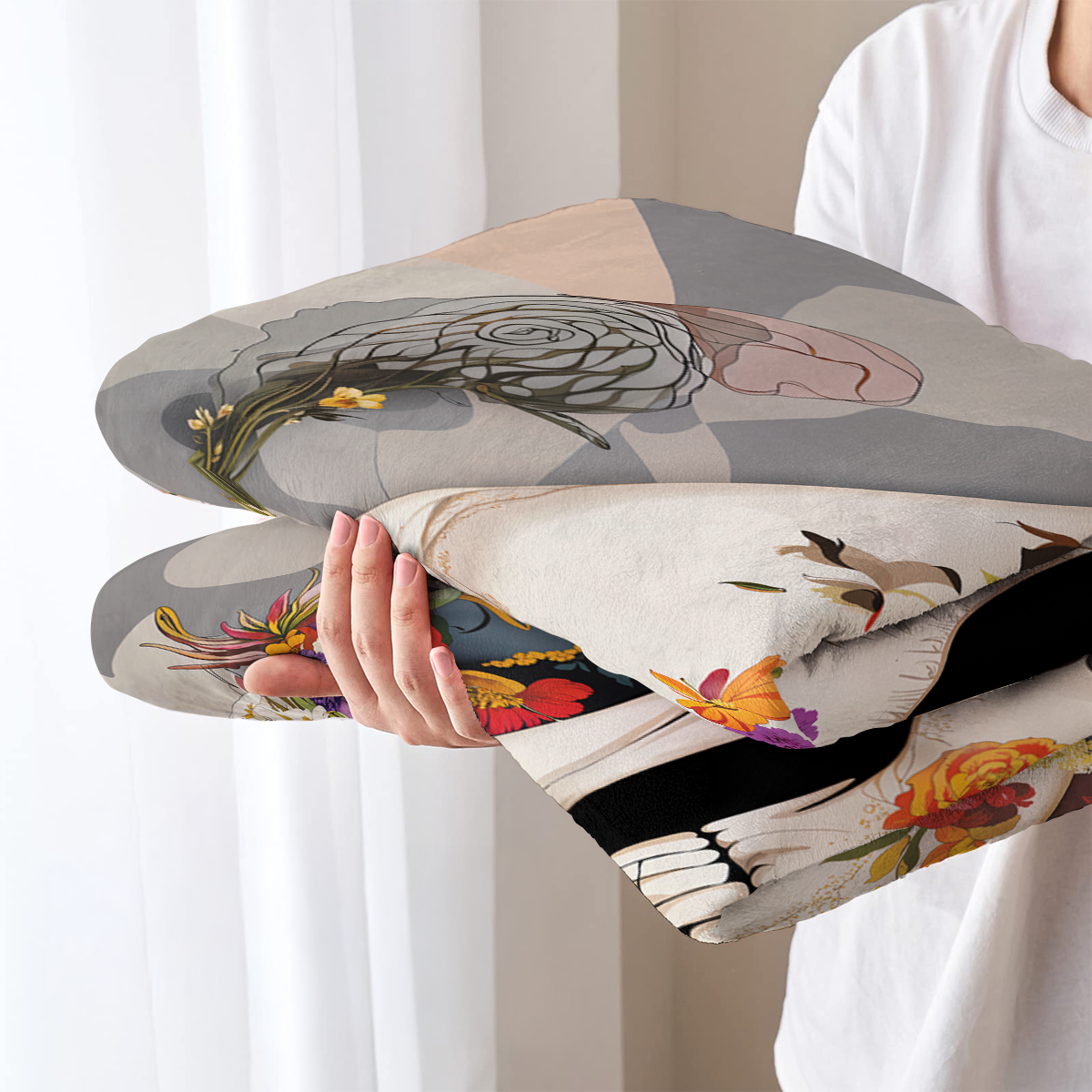 Pajabear Fleece Blanket Skull Blossom