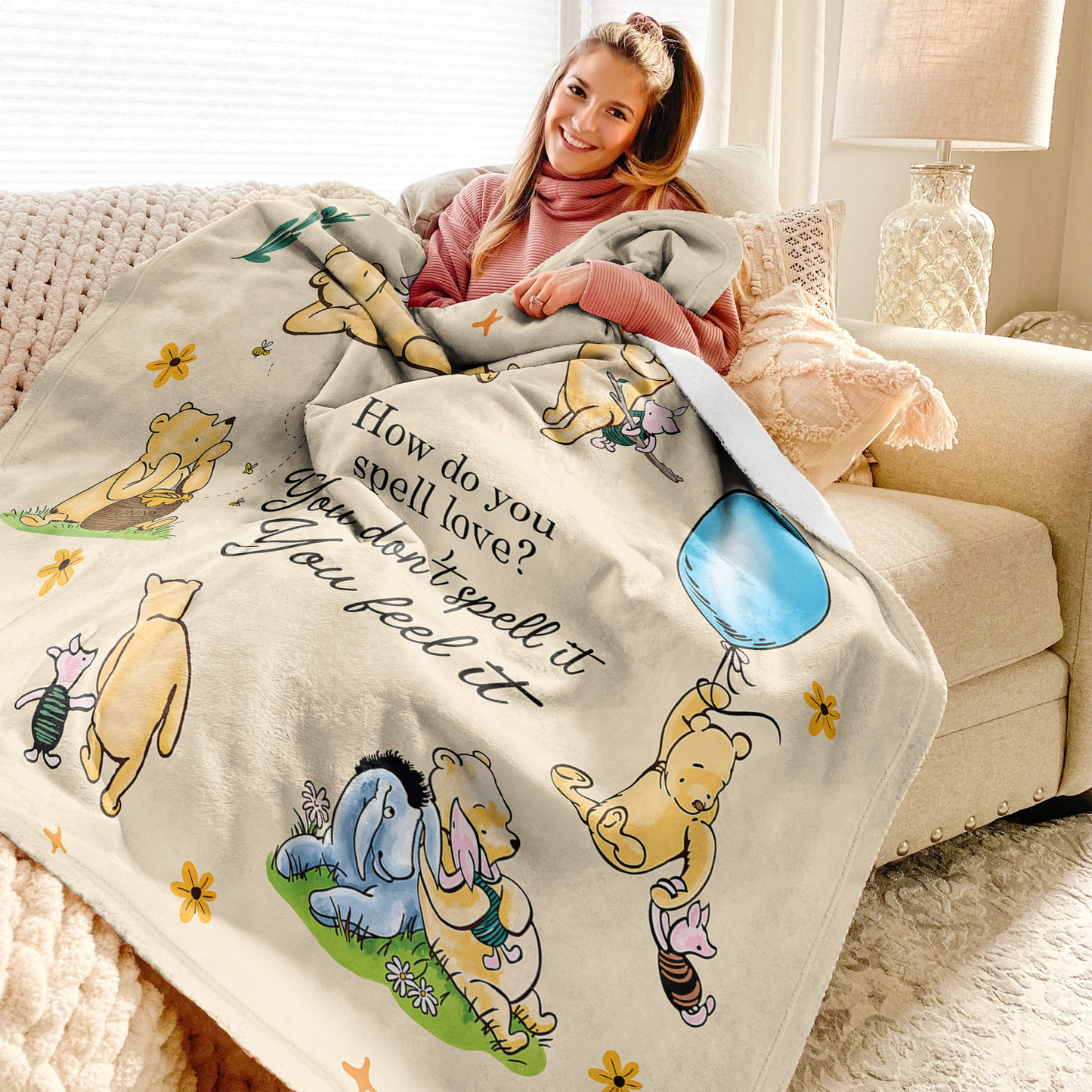 Pajabear Fleece Blanket Pooh The Love