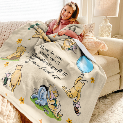 Pajabear Fleece Blanket Pooh The Love
