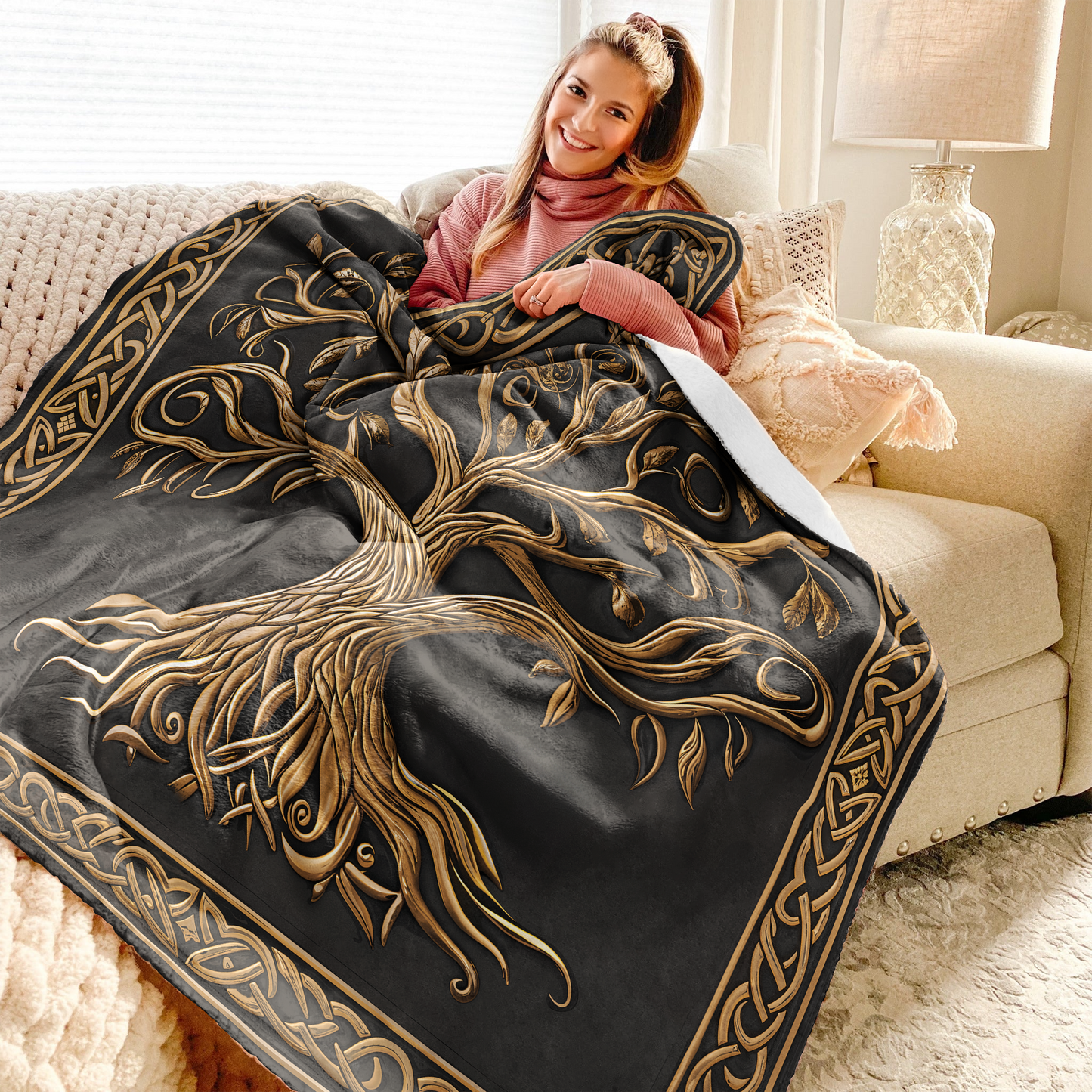 Pajabear Fleece Blanket Celtic Tree