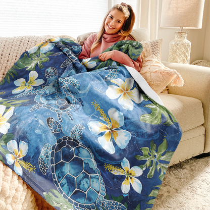 Pajabear Fleece Blanket Tropical Sea Turtle Paradise