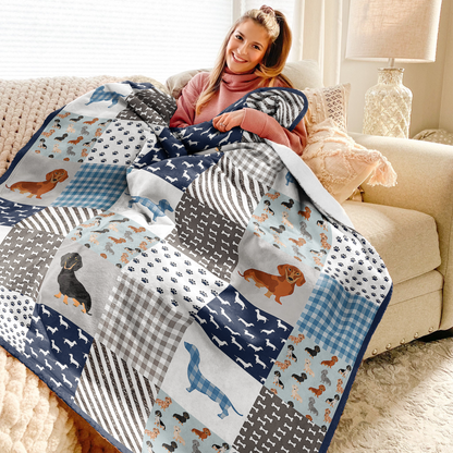 Pajabear Fleece Blanket Dachshund Delight