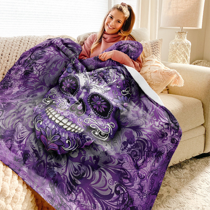 Pajabear Fleece Blanket Gorgeous Mandala Skull