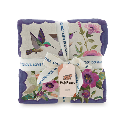 Pajabear Fleece Blanket Hummingbird Garden