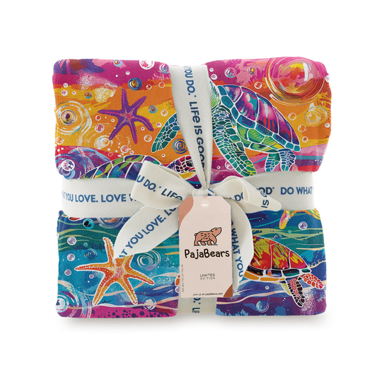 Pajabear Fleece Blanket Turtle Rainbow