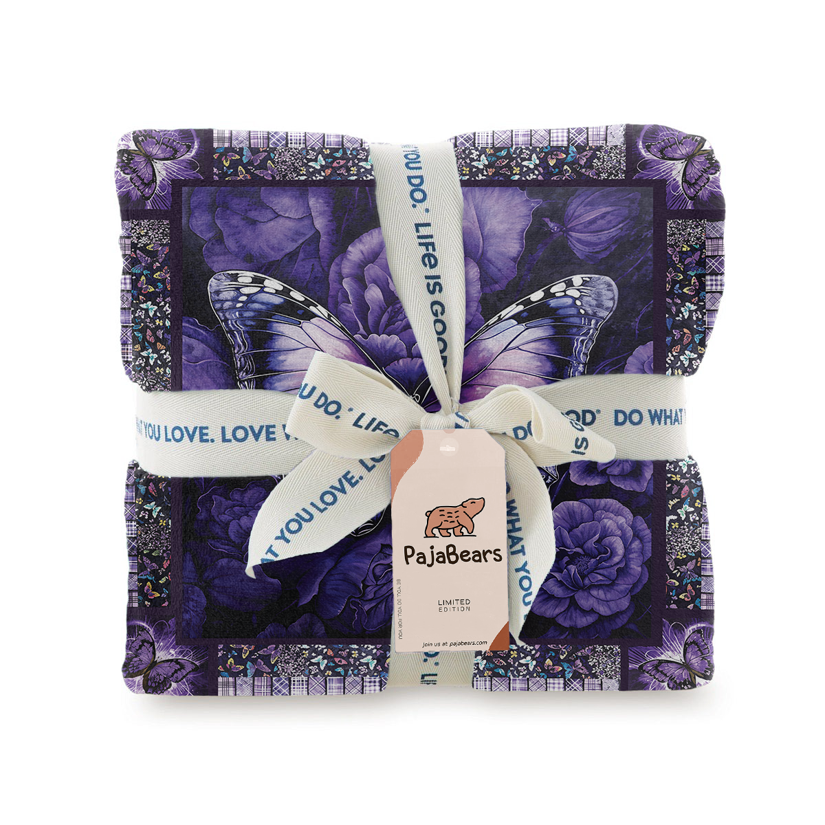 Pajabear Fleece Blanket Butterfly Bliss Purple