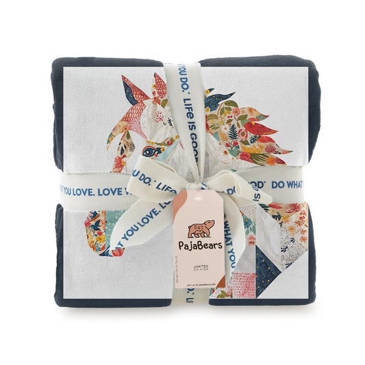 Pajabear Fleece Blanket Charming Floral Horse