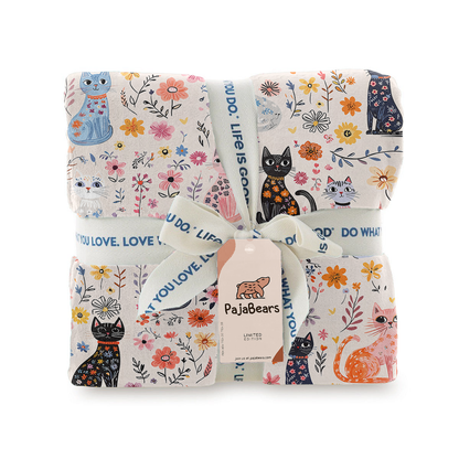 Pajabear Fleece Blanket Catty Blooms