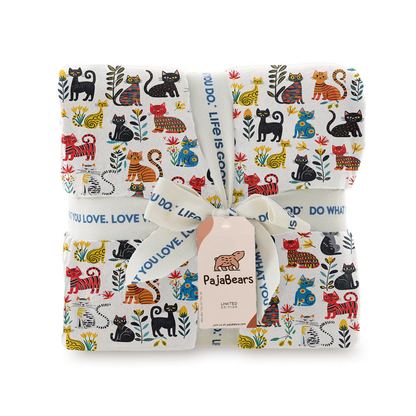 Pajabear Fleece Blanket Cute Whimsical Cat