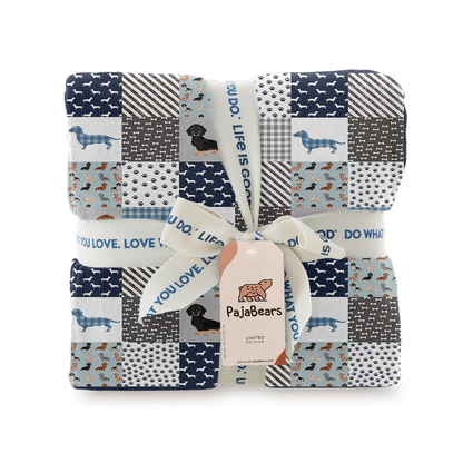 Pajabear Fleece Blanket Dachshund Delight