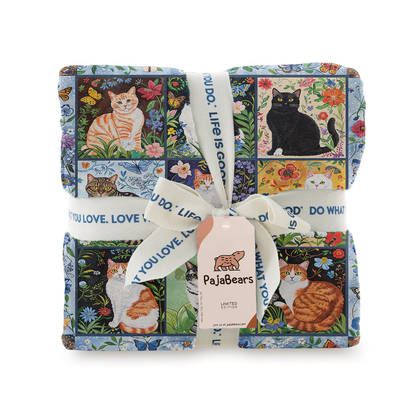 Pajabear Fleece Blanket Cat Floral Felines