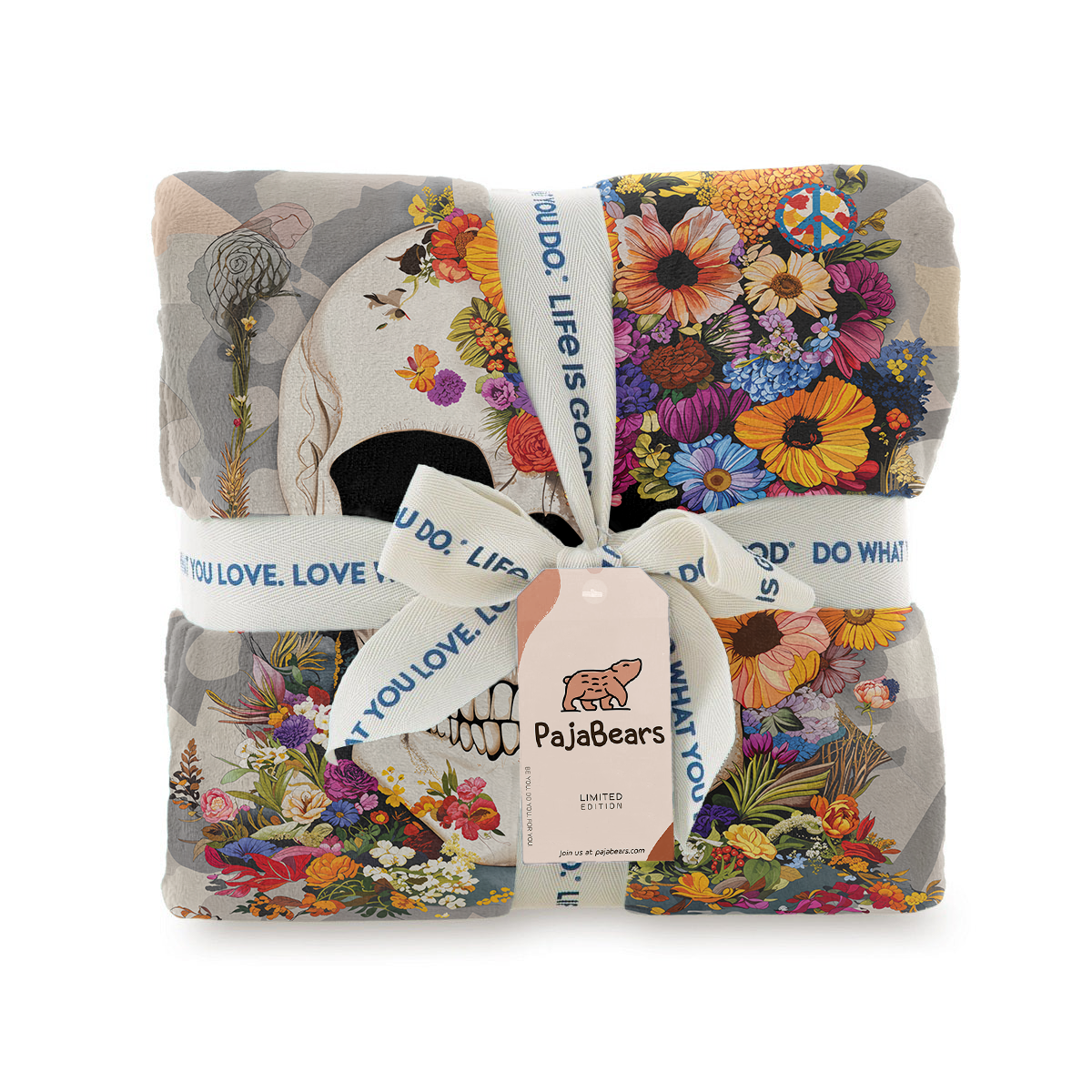 Pajabear Fleece Blanket Skull Blossom