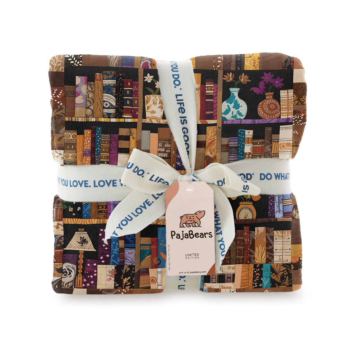 Pajabear Fleece Blanket Library Dreams