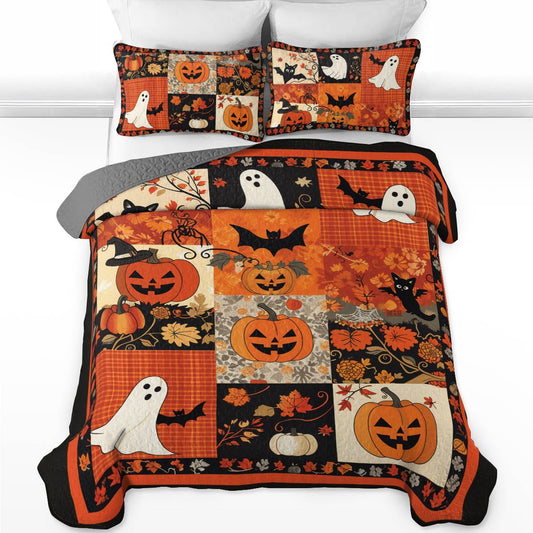 Pajbear All Season Quilt 3-Piece Set Patchwork Spooks
