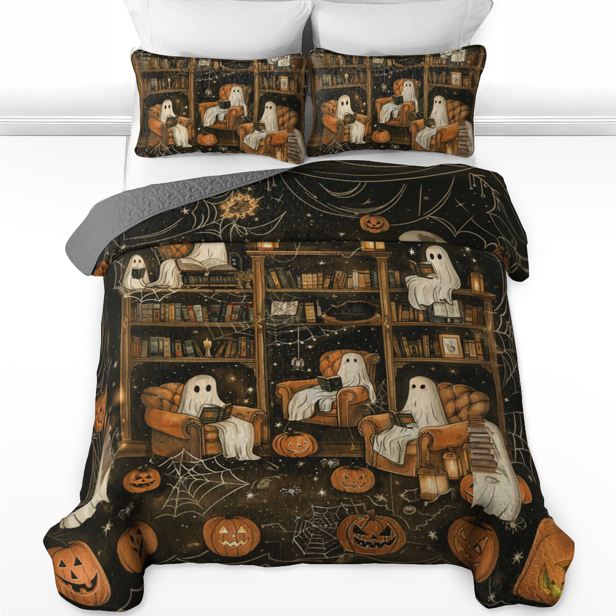 Pajabear All Season Quilt 3-Piece Set Halloween Book Club
