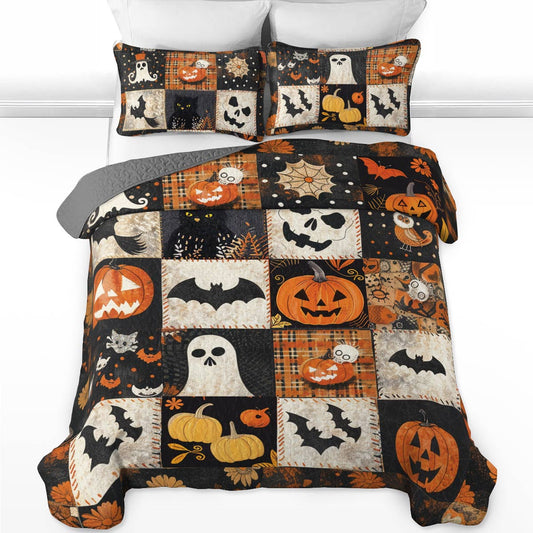 Pajabear All Season Quilt 3-Piece Set Spooky Patchwork