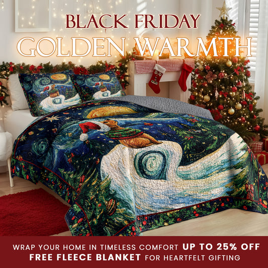 Pajabear Quilt 3-Piece Set Starry Christmas Pup