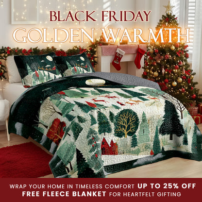 Pajabear Quilt 3-Piece Set Christmas Eve Magic