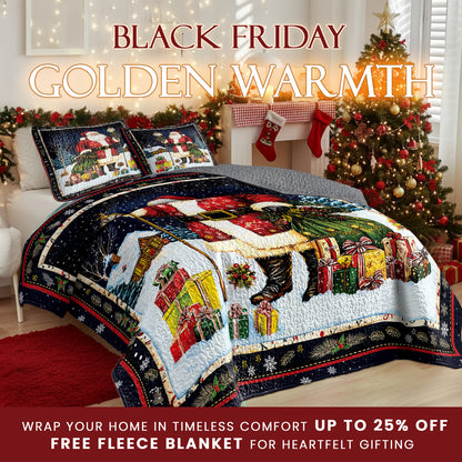 Pajabear Quilt 3-Piece Set Santa's Midnight Gift Delivery