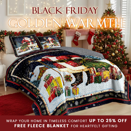 Pajabear Quilt 3-Piece Set Santa's Midnight Gift Delivery