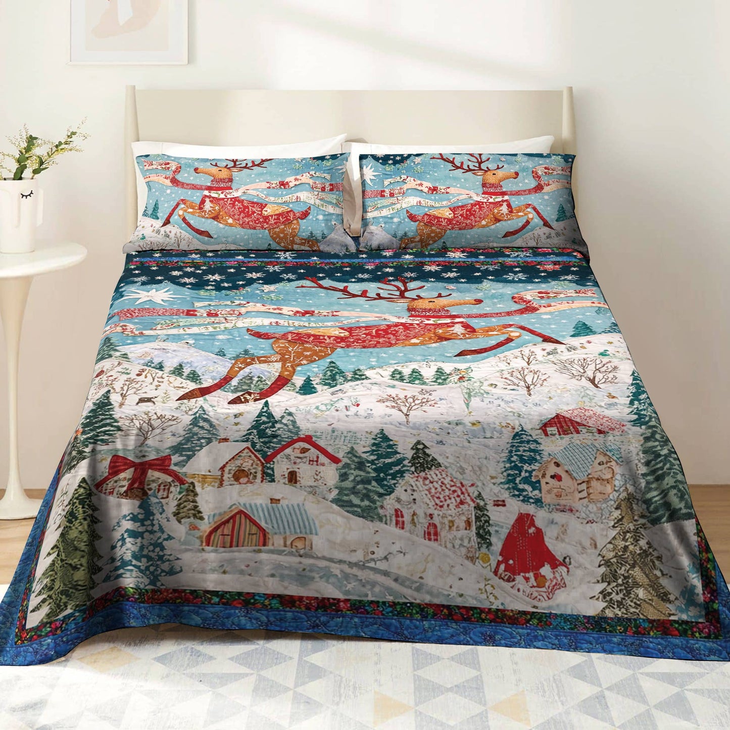 Pajabear 4-Piece Bed Sheet Set Holiday Charm