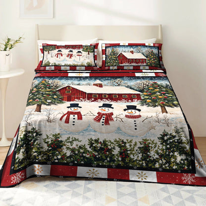Pajabear 4-Piece Bed Sheet Set Country Christmas Charm