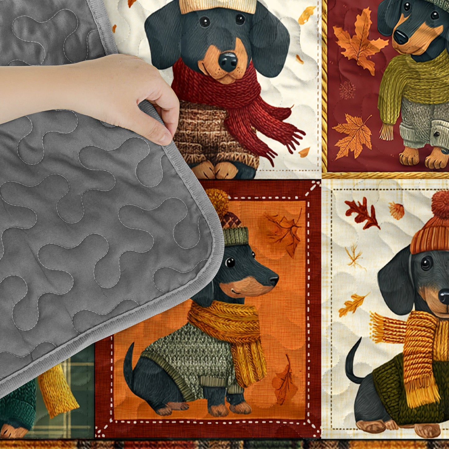 Pajabear Quilt 3-Piece Set Snuggle Season Doxies