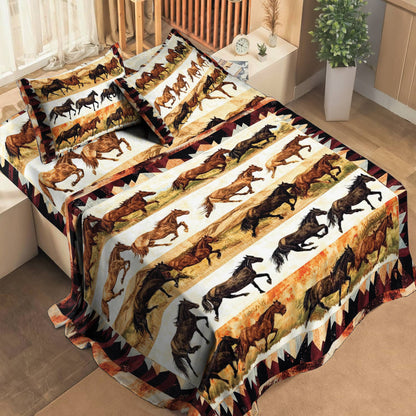 Pajabear 4-Piece Bed Sheet Set Wild Horses