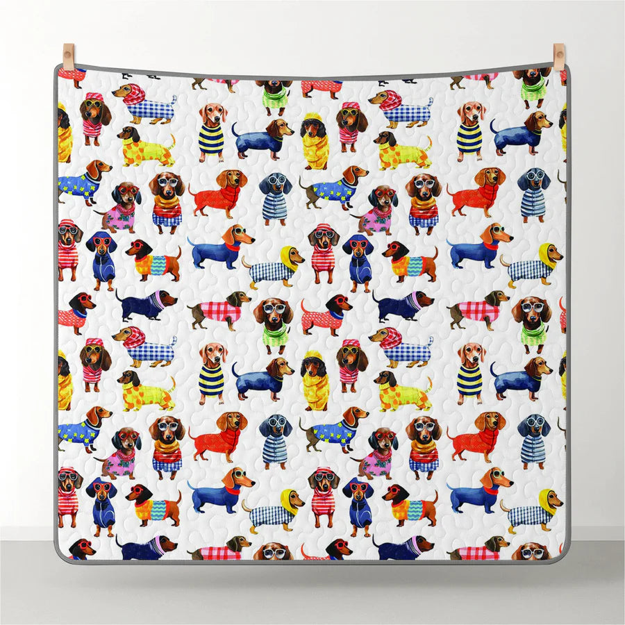 Pajabear Quilt 3-Piece Set Dachshund Amazing Stylish