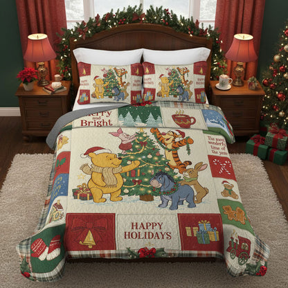 Pajabear Quilt 3-Piece Set Merry Pooh