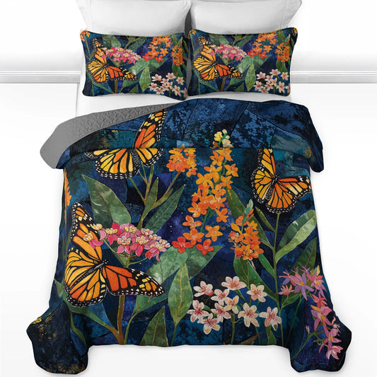 Pajabear Quilt 3-Piece Set Charming Butterflies And Garden