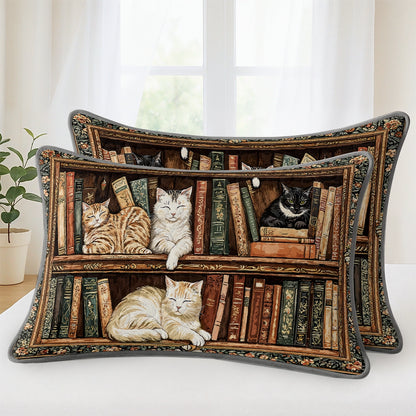 Pajabear Quilt 3-Piece Set Book Nook Cats Reading