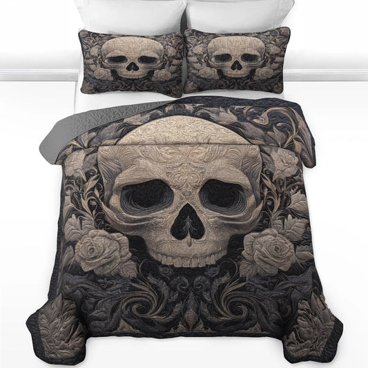 Pajabear Quilt 3-Piece Set Baroque Shadow Skull