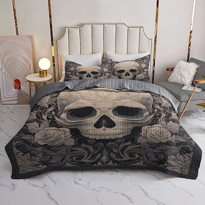 Pajabear Quilt 3-Piece Set Baroque Shadow Skull
