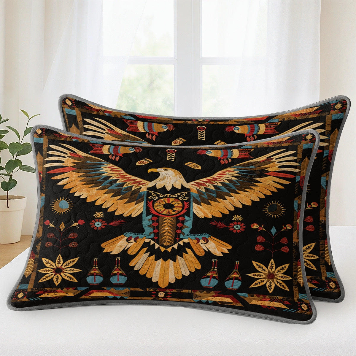 Pajabear Quilt 3-Piece Set Tribal Eagle