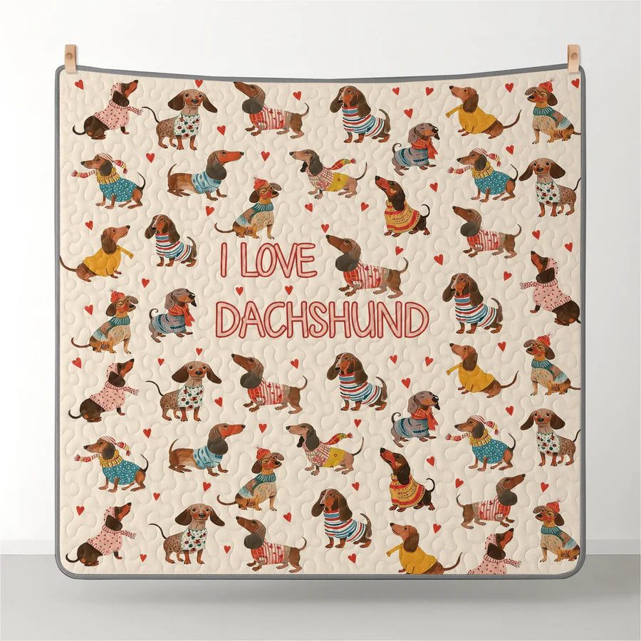 Pajabear Quilt 3-Piece Set Dachshund Lovely Delight