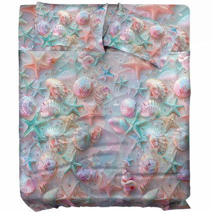 Pajabear 4-Piece Bed Sheet Set - Coastal Shell