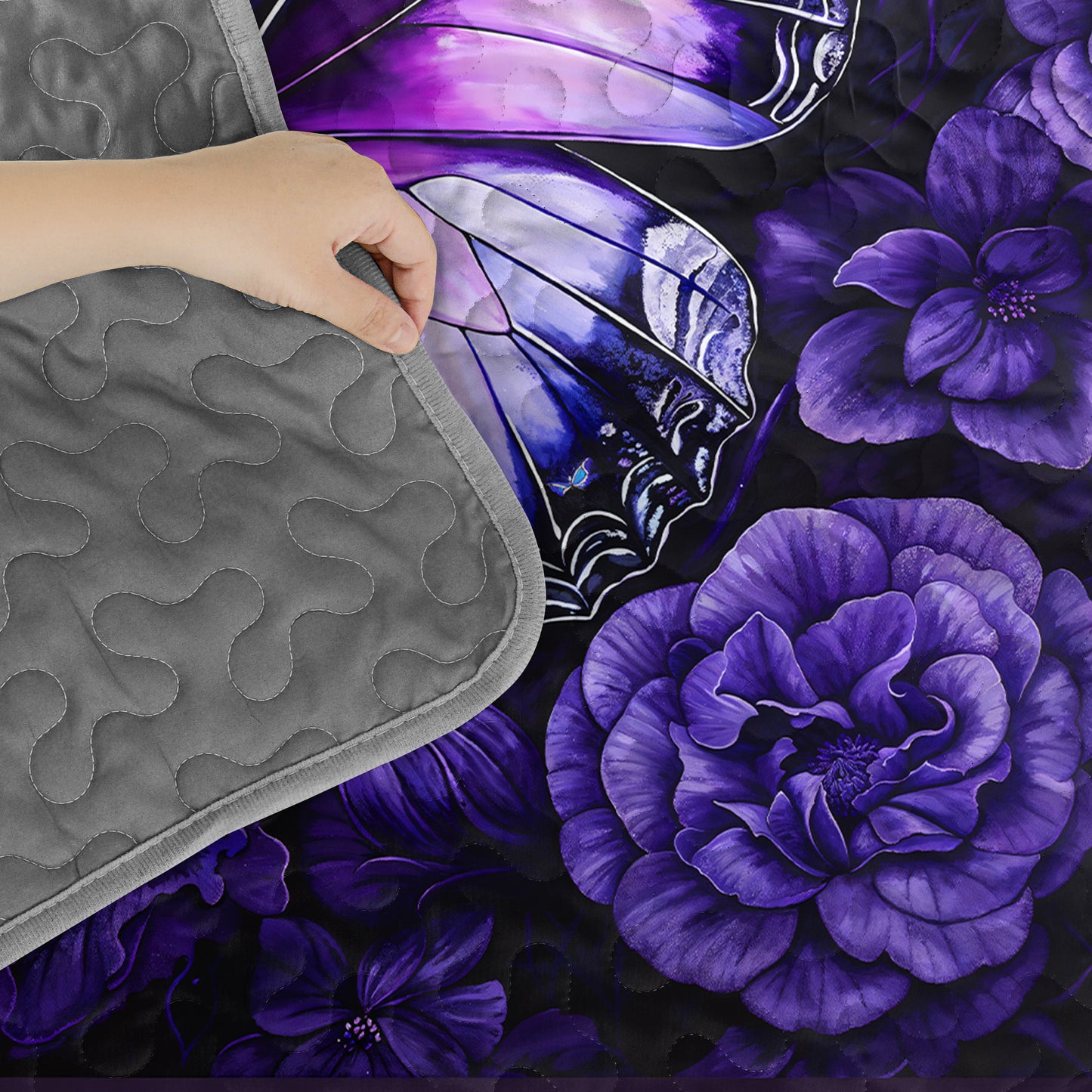Pajabear Quilt 3-Piece Set Butterfly Bliss Purple