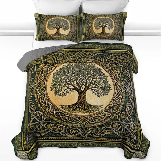 Pajabear Quilt 3-Piece Set The Eternal Celtic Tree of Life