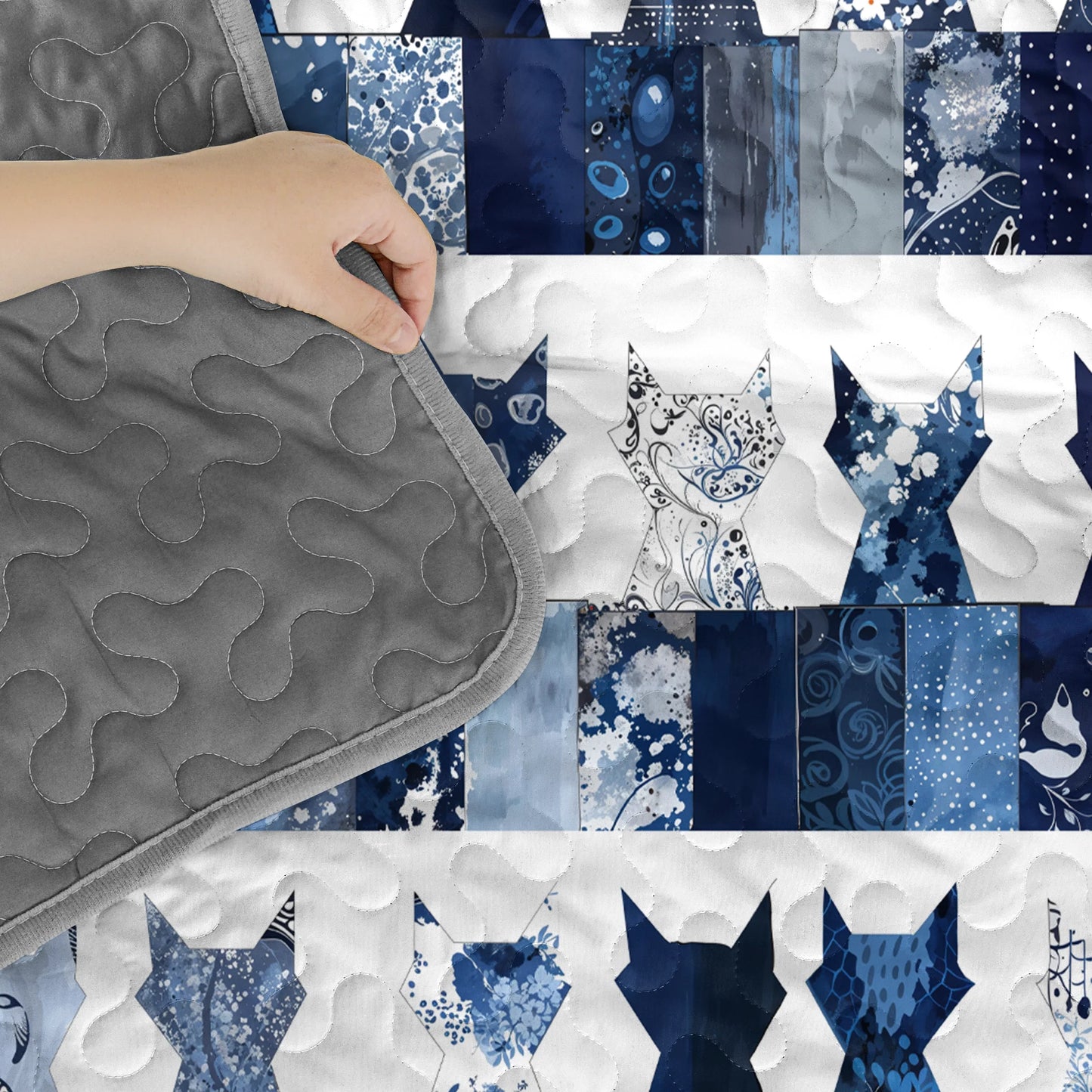 Pajabear Quilt 3-Piece Set Elegent Catmom Flowers